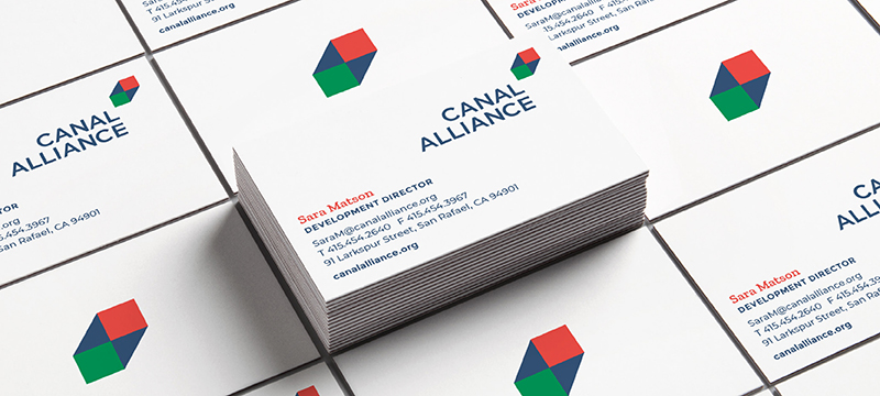 image of new Canal Alliance branding on business cards