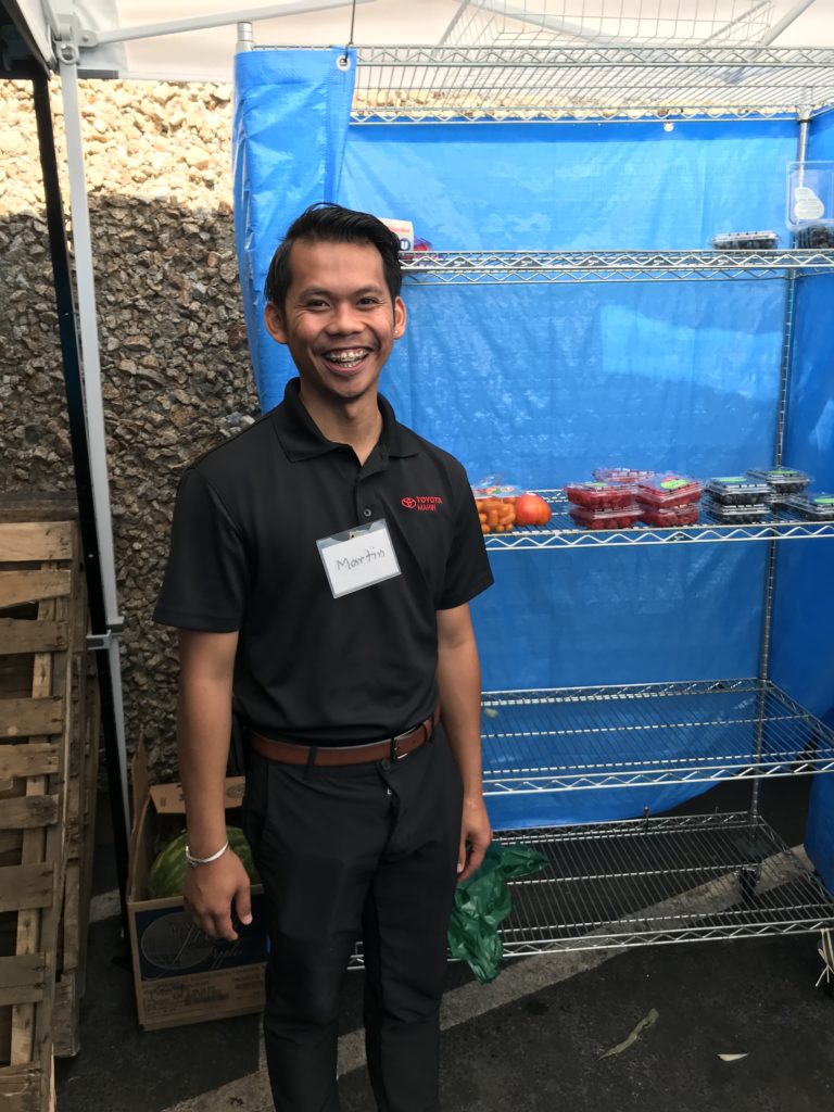 Toyota Marin Employee Volunteering at Canal Alliance Food Pantry
