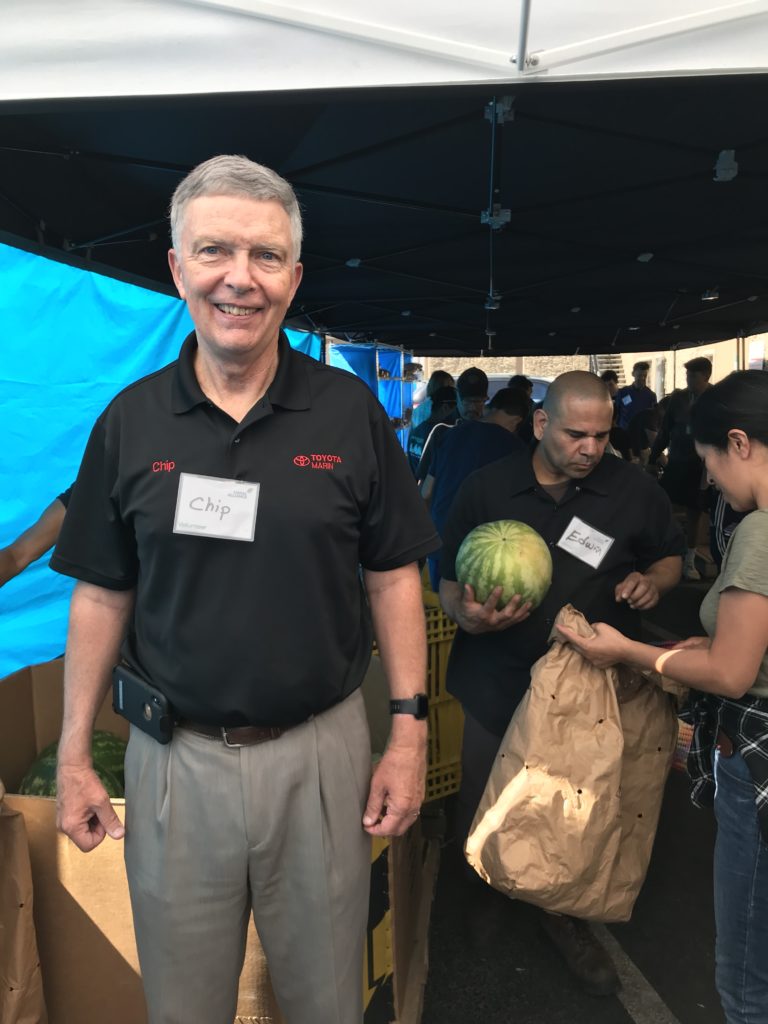 Toyota Marin Employee Volunteering at Canal Alliance Food Pantry