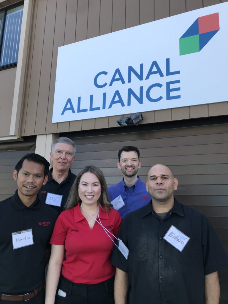 Toyota Marin staff volunteering at Canal Alliance