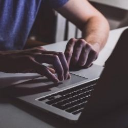 Man using laptop