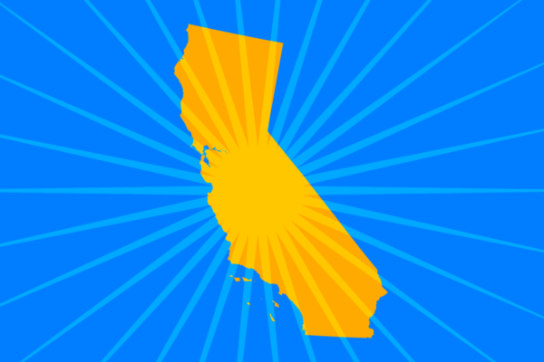 California state with sun icon on it