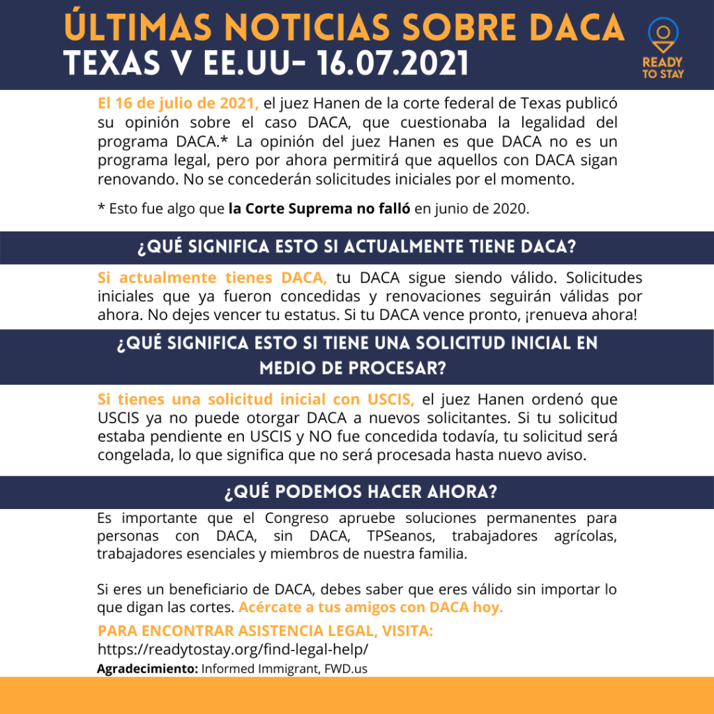 Actualización de DACA