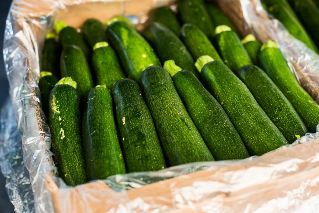 A box of zucchinis