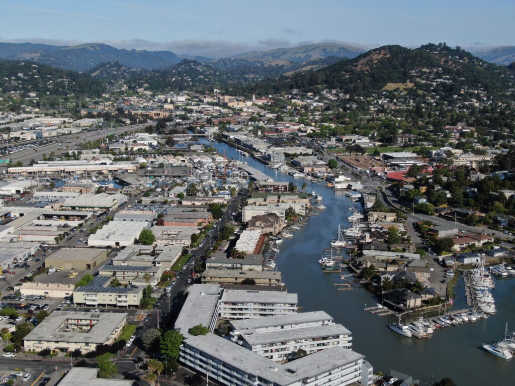 aerial view of the Canal district.